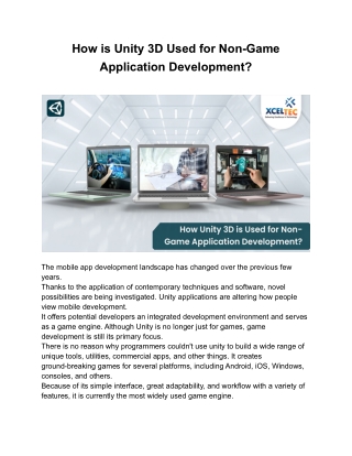 How is Unity 3D Used for Non-Game Application Development