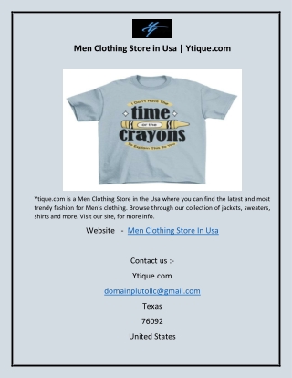 Men Clothing Store in Usa  Ytique