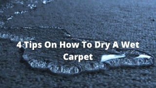 4 Tips On How To Dry A Wet Carpet