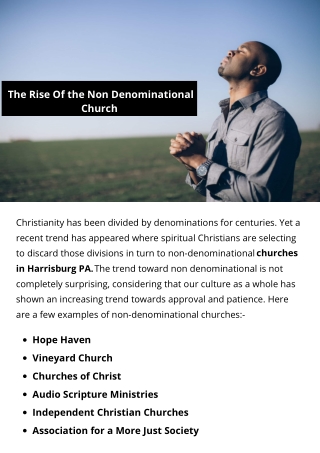 The Rise Of the Non Denominational Church