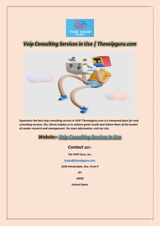 Voip Consulting Services in Usa  Thevoipguru