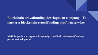 Blockchain crowdfunding development company