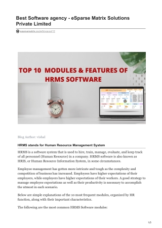 TOP 10 MODULES & FEATURES OF HRMS SOFTWARE
