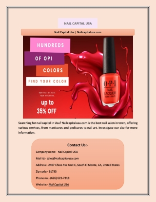 Nail Capital Usa | Nailcapitalusa.com