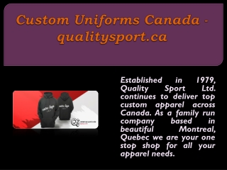 Custom Uniforms Canada - qualitysport.ca