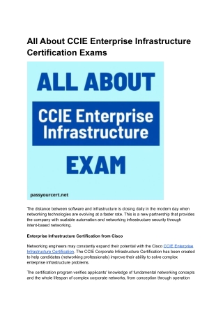 All About CCIE Enterprise Infrastructure Certification Exams