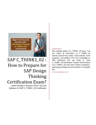 SAP C_THINK1_02 : How to Prepare for SAP Design Thinking Certification Exam?