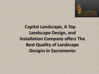 Capital Landscape, A Top Landscape Design, and Installation Company offers The Best Quality of Landscape Designs in Sacr