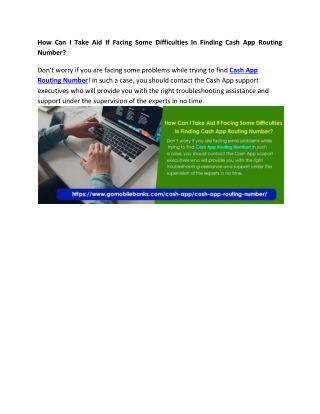 How Can I Take Aid If Facing Some Difficulties In Finding Cash App Routing Number