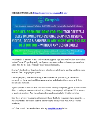 GRAPHIK Review & Mega 1,600 Bonuses Value At $853,968