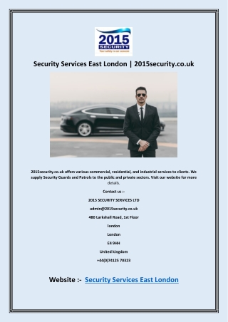Security Services East London | 2015security.co.uk