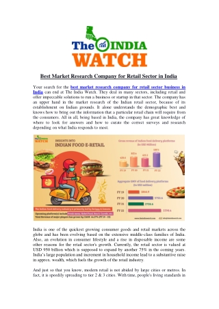 Best Market Research Company for Retail Sector in India
