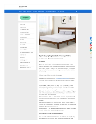 Tips for Buying King Size Bed with storage Online