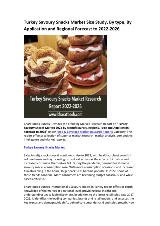 Turkey Savoury Snacks Market Research Report 2022-2026