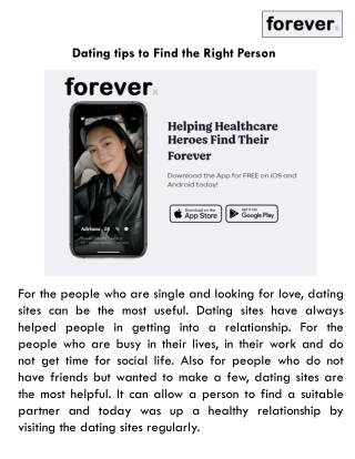 Dating tips to Find the Right Person