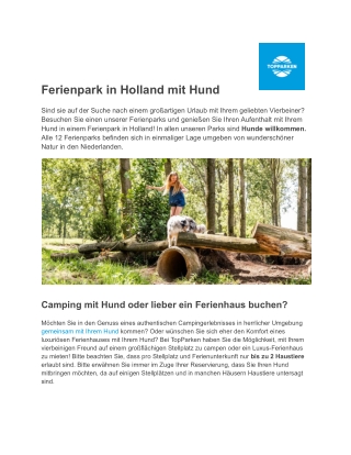 Ferienpark in Holland mit Hund bei Topparken