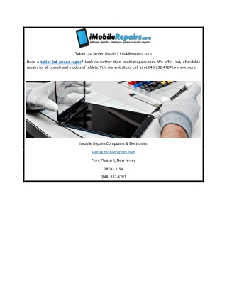 Tablet Lcd Screen Repair | Imobilerepairs.com