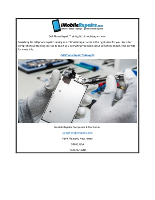 Cell Phone Repair Training Nj | Imobilerepairs.com