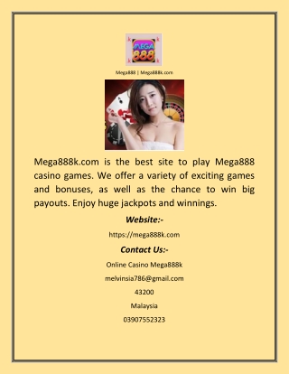 Mega888  Mega888k