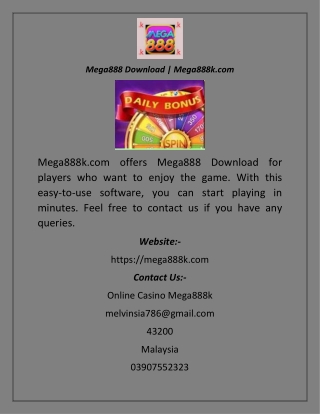 Mega888 Download  Mega888k