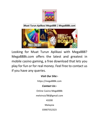 Muat Turun Aplikasi Mega888  Mega888k