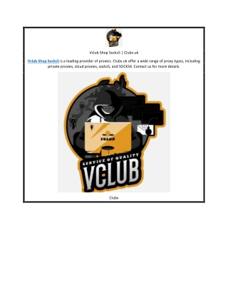 Vclub Shop Socks5 | Clubv.uk