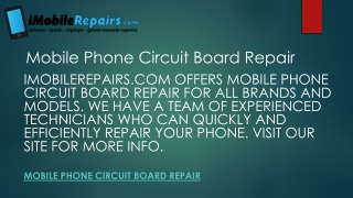 Mobile Phone Circuit Board Repair | Imobilerepairs.com