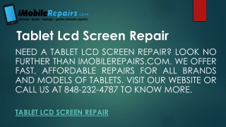 Tablet Lcd Screen Repair | Imobilerepairs.com