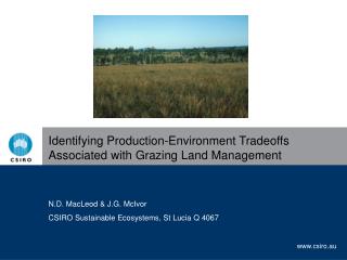 Identifying Production-Environment Tradeoffs Associated with Grazing Land Management