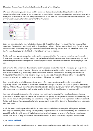 12 Helpful Tips For Doing twitter poll cheat