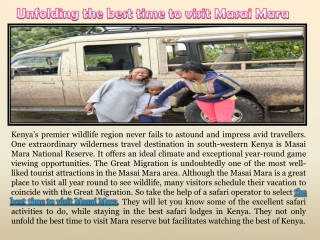 Unfolding the best time to visit Masai Mara