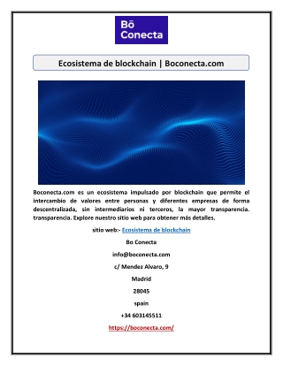 Ecosistema de blockchain | Boconecta.com