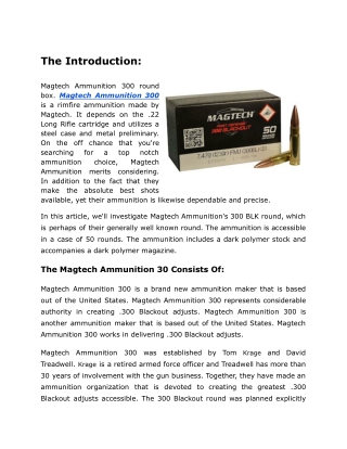 Magtech Ammunition 300 Detailed & Information