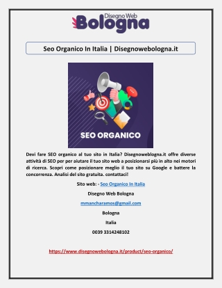 Seo Organico In Italia | Disegnowebologna.it