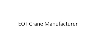 EOT Crane Manufacturer