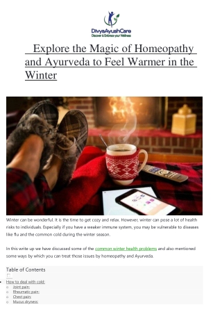 Explore the Magic of Homeopathy and Ayurveda to Feel Warmer in the Winter