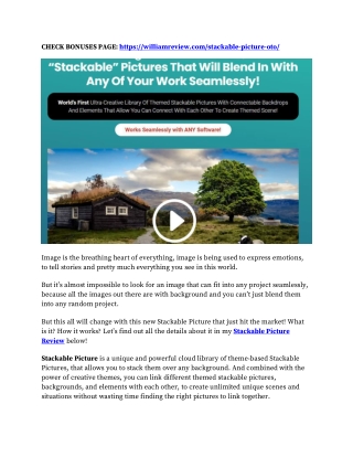 Stackable Picture Review & Mega 1,600 Bonuses Value At $853,968
