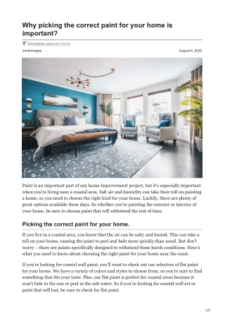 frendybite.com-Why picking the correct paint for your home is important