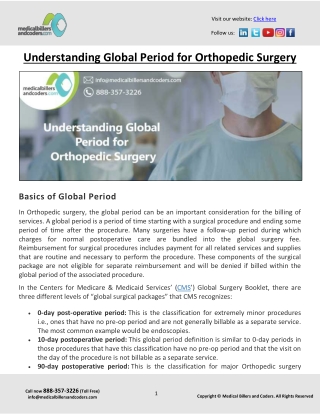 Understanding Global Period for Orthopedic Surgery