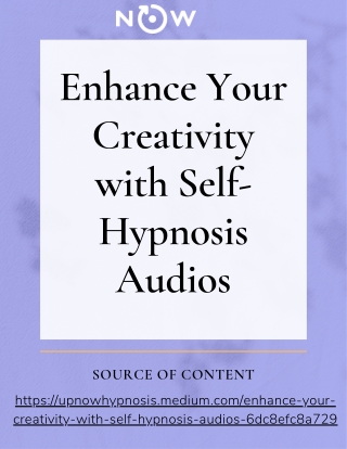Enhance Your Creativity with Self-Hypnosis Audio