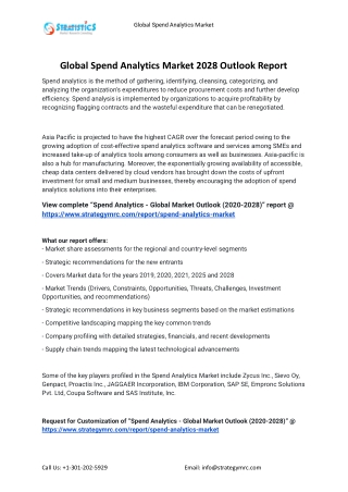 2021 Spend Analytics Industry Global Analysis Report