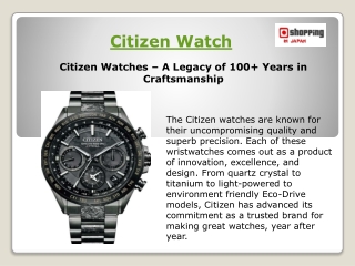 Citizen Watches | Shopping In Japan