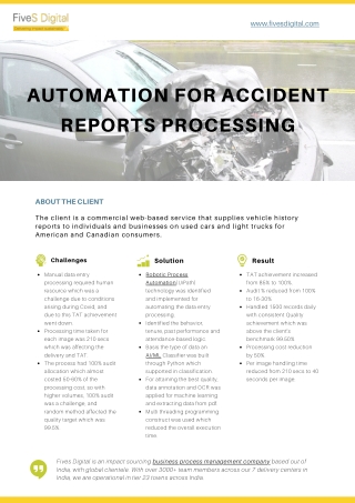 Automation for accident reports processing