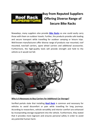 Buy from Reputed Suppliers Offering Diverse Range of Secure Bike Racks