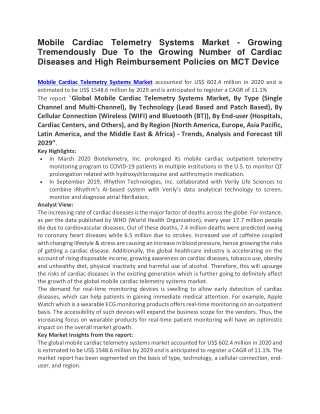 Mobile Cardiac Telemetry Systems Market