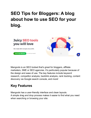 SEO Tips for Bloggers_ A blog about how to use SEO for your blog