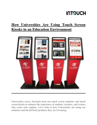 How Universities Are Using Touch Screen Kiosks in an Education Environment