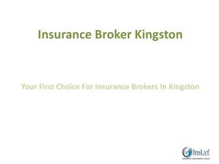 Insurance Broker Kingston