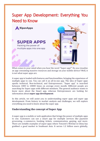 Super App Development Everything You Need to Know