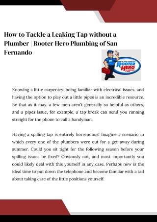 How to Tackle a Leaking Tap without a Plumber  Rooter Hero Plumbing of San Fernando (2)